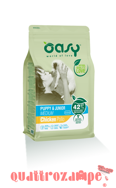 Oasy Dog Puppy Junior Medium Pollo