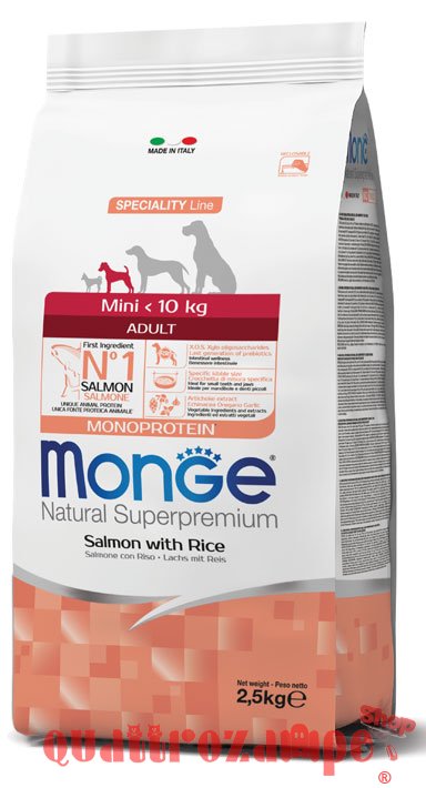 Monge Superpremium Mini Adult Salmone MonoProteico Per Cani