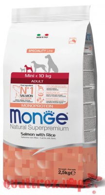 Monge Superpremium Mini Adult Salmone MonoProteico Per Cani