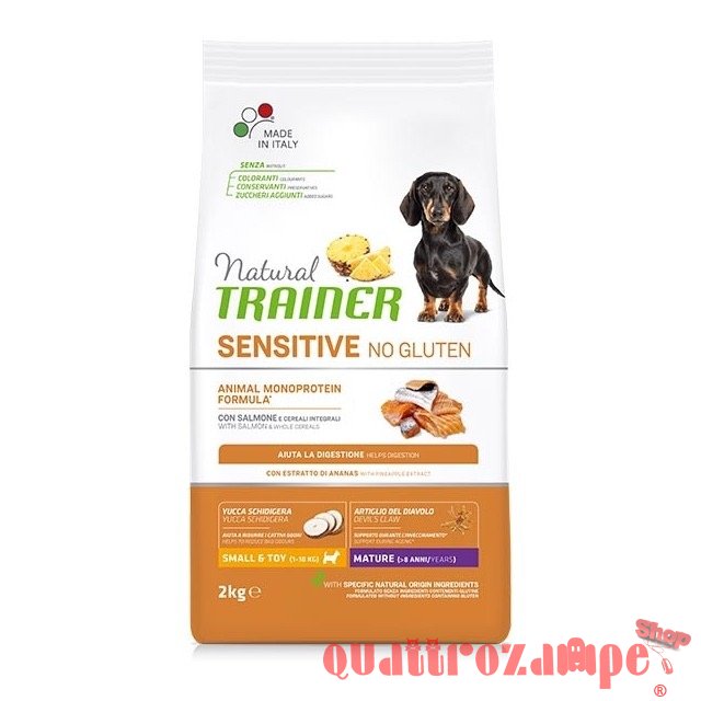 Natural Trainer Sensitive Small Toy MATURE Salmone e Cereali Integrali 2 kg Per Cani