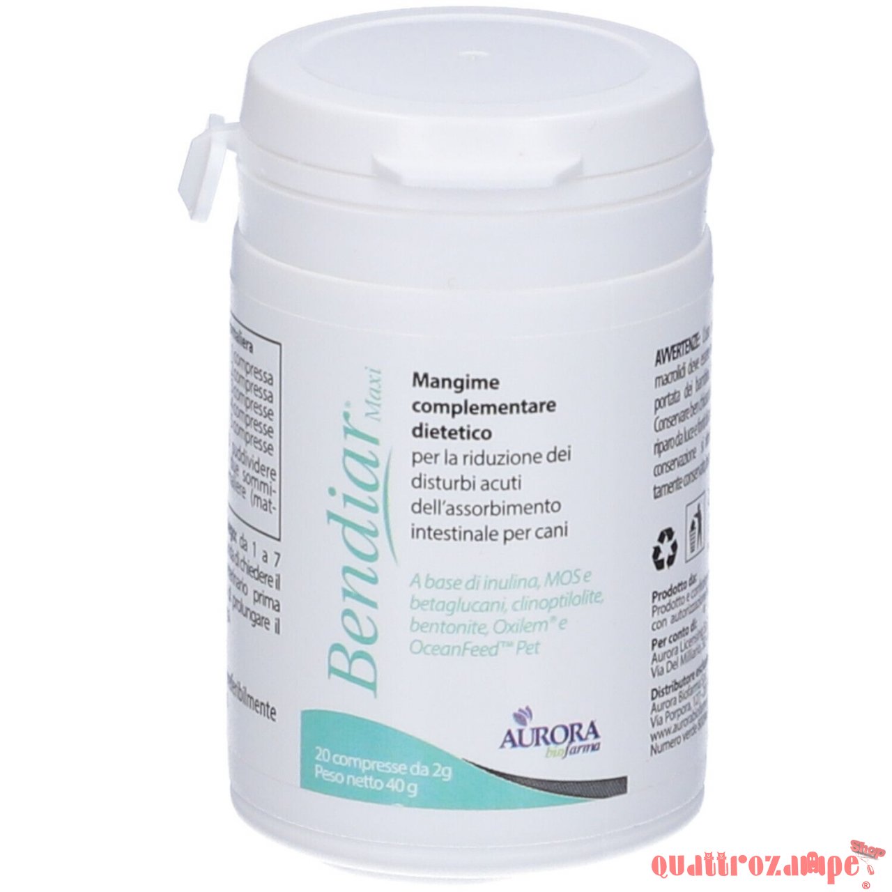 Aurora Biofarma Bendiar Maxi 20 compresse da 2 gr Per Cani e Gatti