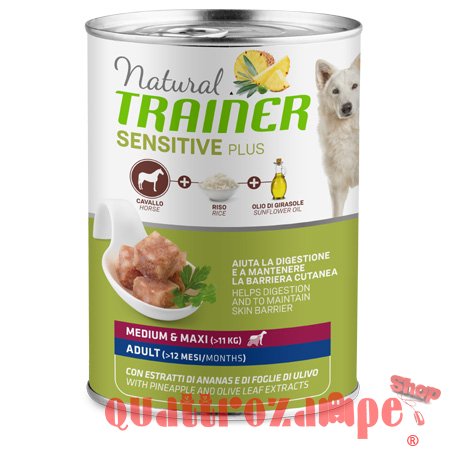 Natural Trainer Sensitive Plus Adult Medium Maxi Cavallo 400 gr Umido Cane