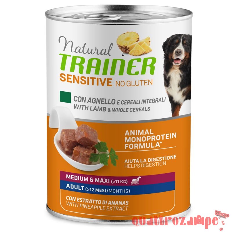 Natural Trainer Sensitive No Gluten Adult Agnello 400 gr Umido Cane