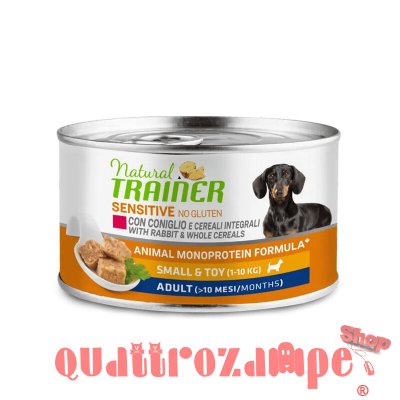 Natural Trainer Sensitive No Gluten Mini Adult Coniglio 150 gr Umido Cane