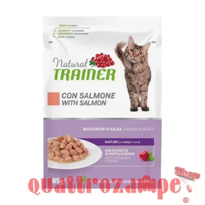 Natural Trainer Mature 7+ Bocconcini al Salmone in Salsa 85 gr Busta
