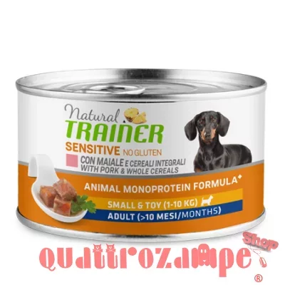 Natural Trainer Sensitive No Gluten Mini Adult Maiale 150 gr Umido Cane
