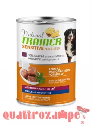 Natural Trainer Sensitive No Gluten Adult Anatra 400 gr Umido Cane