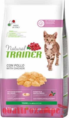 Natural Trainer Young con Pollo Fresco per Gattini da 7 a 12 mesi 1,5 kg