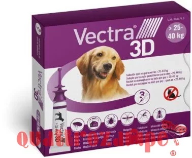 Vectra 3D Viola Spot-On da 25 a 40 kg 3 Pipette per cani