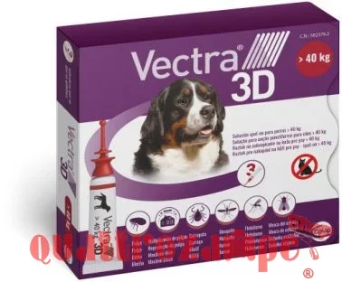 Vectra 3D Rosso Spot-On oltre 40 kg 3 Pipette per cani
