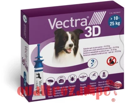 Vectra 3D Blu Spot-On da 10 a 25 kg 3 Pipette per cani