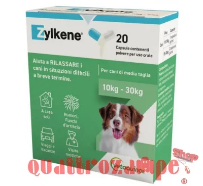 Vetenoquinol Zylkene 225 mg 20 Capsule Per Cani Da 10 kg A 30 KG