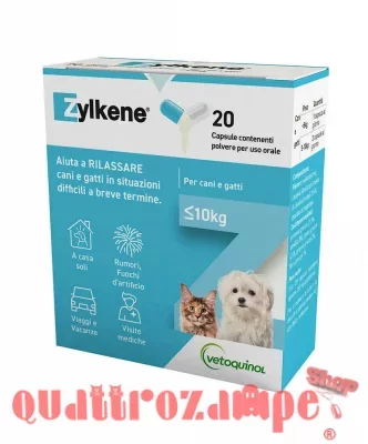 Vetenoquinol Zylkene 75 mg 20 Capsule Per Cani e Gatto con Peso Inferiore a 10 kg