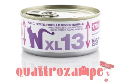 Natural Code XL 13 Pollo Patate Piselli e Riso Integrale 170 gr Per Gatti